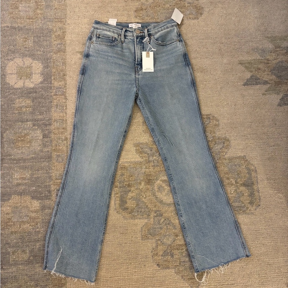 Good American Light Blue Flare Jeans